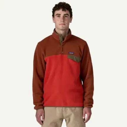 Patagonia Men’s Lightweight Synchilla® Snap-T® Fleece Pullover Amanita Red